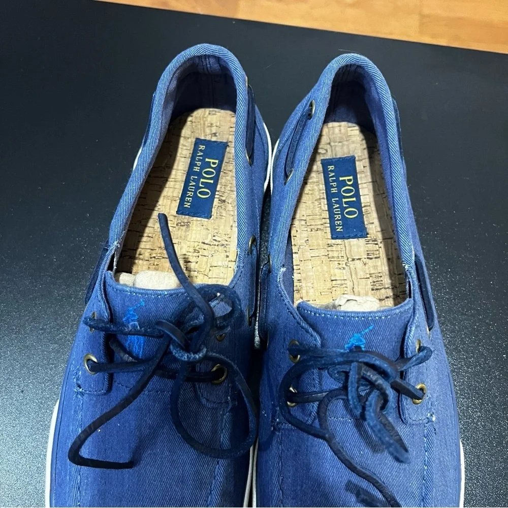 Polo by Ralph Lauren Men's Blue Boat Shoes Twill Denim 10D